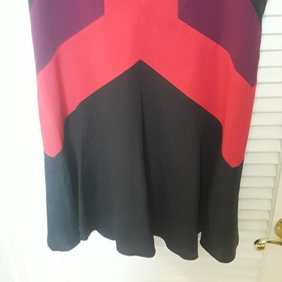 Jay Godfrey Size 4 Color Block Shift  Dress Black Red Fuchsia Brand New $350 - Picture 3 of 12